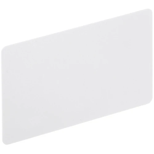 Biała karta zbliżeniowa RFID z modyfikowalnym UID, o gładkiej powierzchni i standardowym rozmiarze. Produkt przeznaczony do systemów kontroli dostępu.
