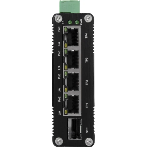4-Port Industrie PoE Switch für DIN-Schiene BCS-ISP04G-1SFP
