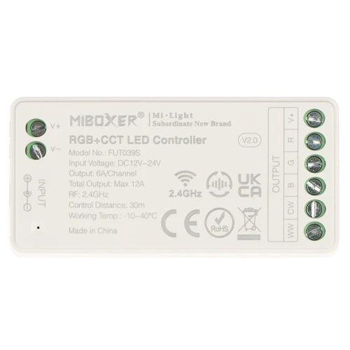 LED-Beleuchtungssteuerung LED-RGBW-WC/RF 2.4 GHz, RGBCCT (RGBWW) 12... 24V DC MiBOXER / Mi-Light