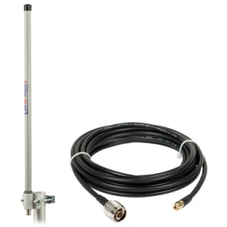 Rundstrahlantenne ProEter WLAN 2,4GHz 10 dB + Kabel 5m Stecker SMA/RP