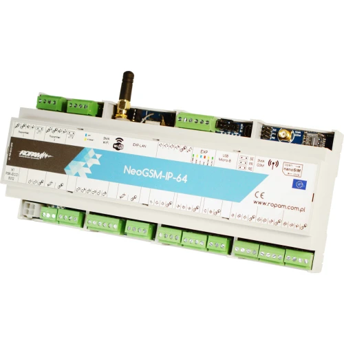 Alarmzentrale Ropam NeoGSM-IP-64-D12M mit GSM und WiFi Modul, DIN Gehäuse