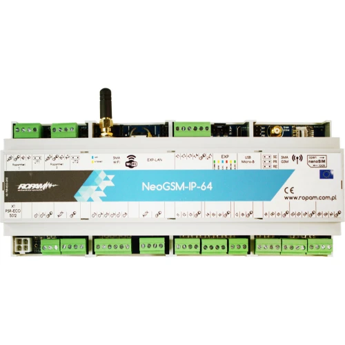 Alarmzentrale Ropam NeoGSM-IP-64-D12M mit GSM und WiFi Modul, DIN Gehäuse