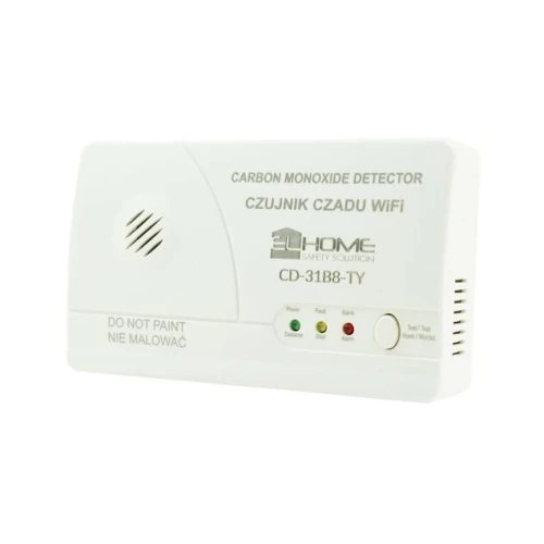 WiFi Kohlenmonoxid-Sensor "EL HOME" CD-31B8-TY - freistehend, DC 4,5V (3x LR6), Test 300 ppm, Tuya App, B81A431