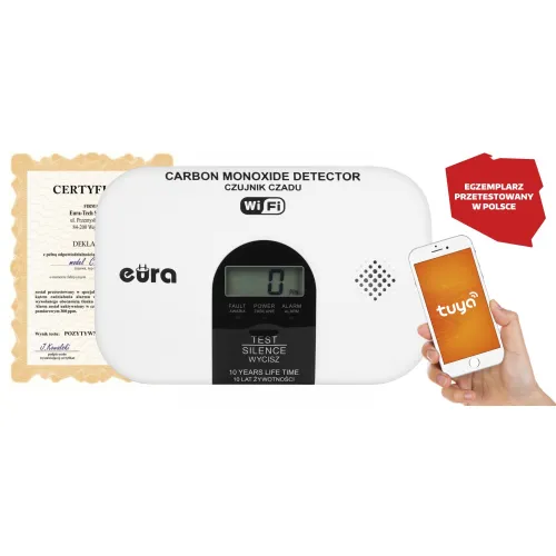 Czujnik czadu EURA CD-53A2v755-TY/B Wi-Fi - certyfikat CNBOP-PiB