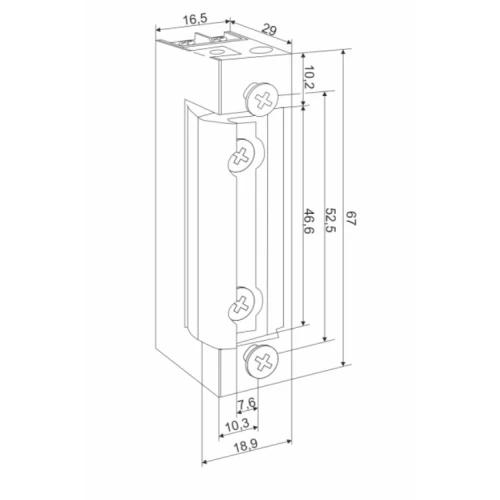 Elektrotüröffner ŁUCZNIK 1438RF 12-24V AC/DC mit Speicher