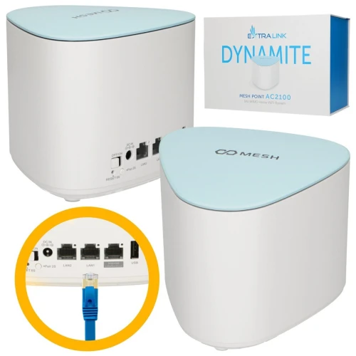 Extralink Dynamite C21 | Mesh-Netzwerk-Erweiterungsmodul | AC2100, MU-MIMO, Heim-Mesh-WiFi-System