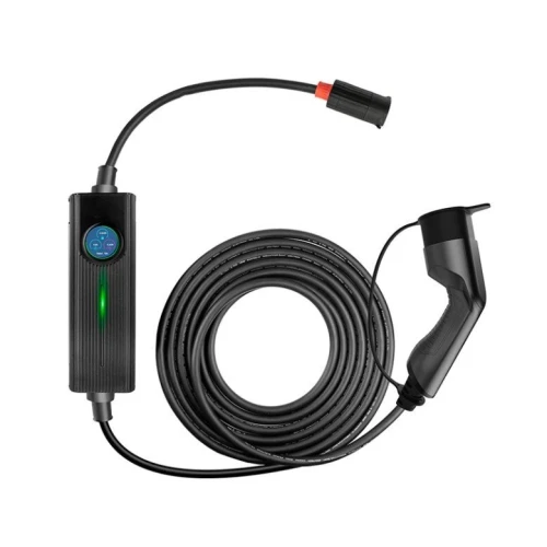 Extralink BS-PCD050 32A 16kW 3F Schuko | Tragbares 3-Phasen-Ladegerät für Elektroautos | 5m, Touchscreen, 6 Adapter