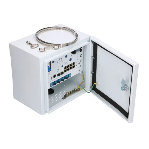 Extralink Minos | Externer PoE-Switch | 8x RJ45 1000Mb/s PoE, 2x SFP, 200W, L2, aktive Kühlung