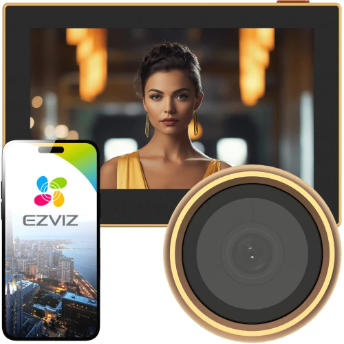 EZVIZ HP2 Gold Intelligenter Türspion mit FHD-Bildschirm, WLAN und Unterstützung für mobile Apps
