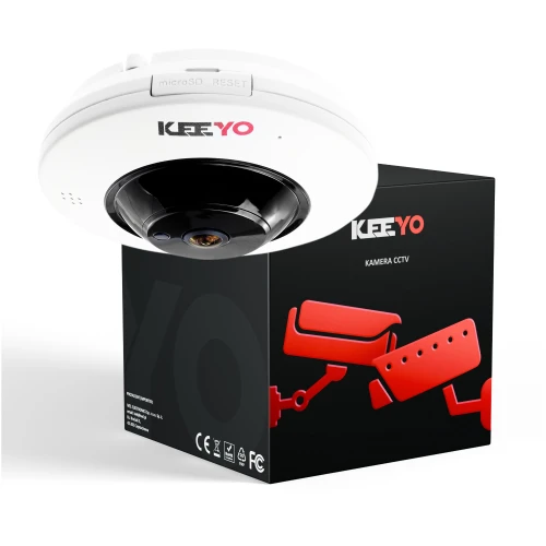 FISHEYE IP Kamera drahtlos KEEYO LV-P-IP4M2FE 4Mpx IR 25m 180 Grad