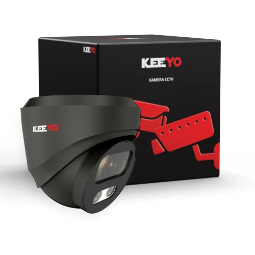 IP-Dome-Kamera KEEYO LV-V-IP8M25DF-DL-G 8Mpx, hybrides IR/LED-Beleuchtung