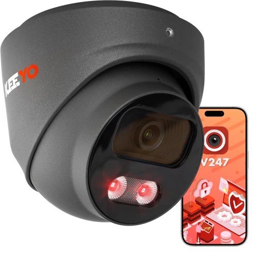 IP-Dome-Kamera 5Mpx IR 25m KEEYO LV-V-IP5M25DF-G-II AI Audio