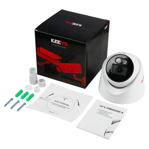 IP-Dome-Kamera KEEYO LV-V-IP8M25DF-E 8Mpx, IR 25m
