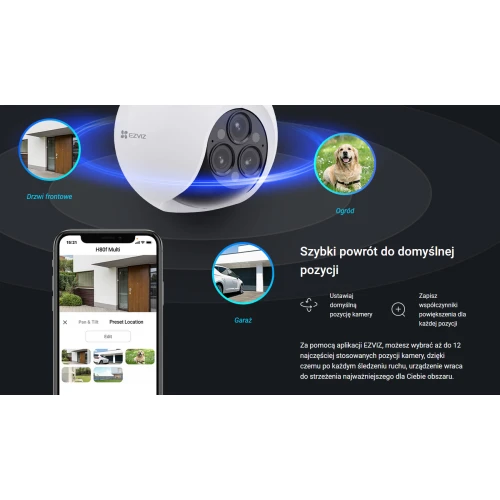 EZVIZ H80f Wi-Fi IP-Drehkamera Multi 2K+ x3, Zoom, KI, Erkennung, Audio