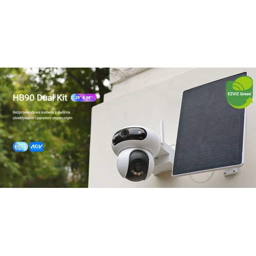 EZVIZ HB90/SP Dual Wi-Fi IP-Drehkamera, KI, Erkennung, Audio, Solarpanel
