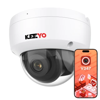 Vandalgeschützte IP-Kuppelkamera KEEYO LV-V-IP8M30DF-IK 8MP, IR 30m, IK10, intelligente Funktionen