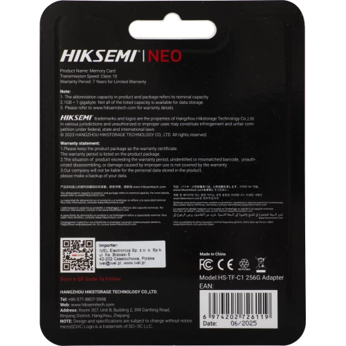 MicroSD-Speicherkarte Hikvision HS-TF-C1 256GB