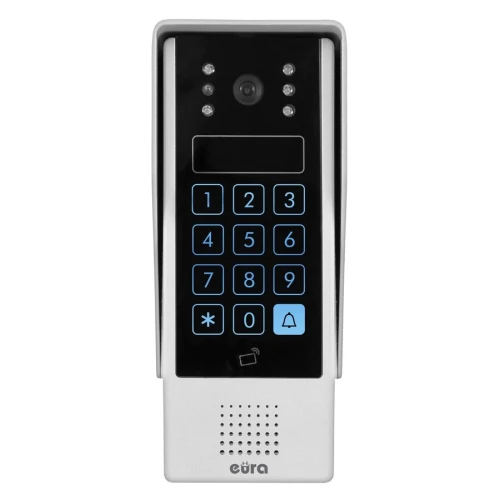 Modulare Außenkassette für WIDEODOMOFON EURA VDA-80A3 EURA CONNECT Einfamilienhaus, Touch-Tastatur, Näherungsleser