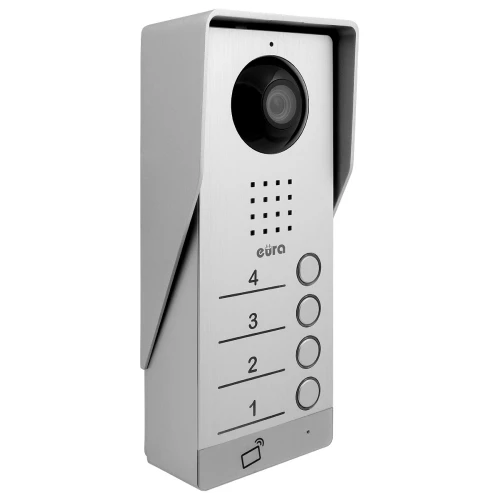 Modulare Außenkassette für VIDEOTÜRSPRECHANLAGE EURA VDA-94A3 EURA CONNECT vierfamilien, Näherungsleser