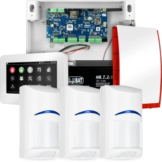 Komplettes Alarmsystem NEOLTE-IP, 3x BOSCH-Sensor, TPR-4WS-P, GSM WiFi