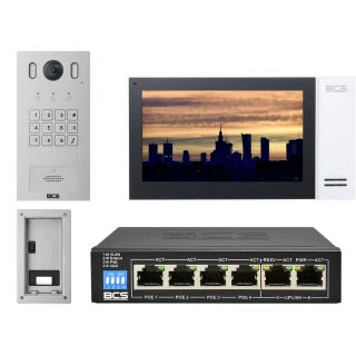 IP-Videotürsprechanlage BCS-PAN1601S-S + 7" Monitor BCS-MON7400W-S Unterputz
