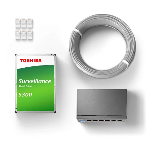Set für IP-Überwachung DAHUA WizSense 4x IPC-HDBW3541R-ZAS-S2, NVR4104-4KS2/L