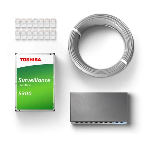 Set für IP-Überwachung DAHUA WizSense TiOC 6x Kamera IPC-HFW3849T1-AS-PV-0280B-S3, Recorder NVR2108-S3