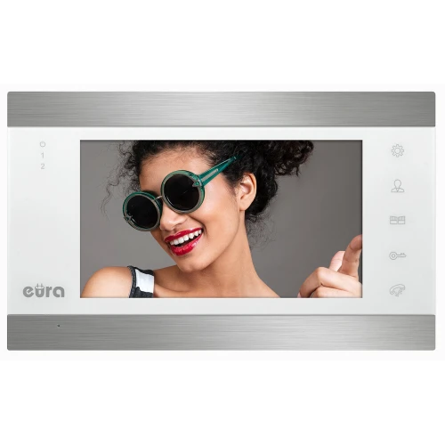 Monitor Eura VDA-01C5 - weißes LCD 7'' AHD Bildspeicher