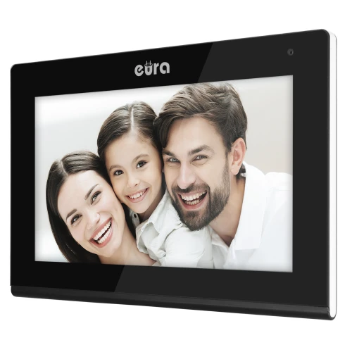 Monitor EURA VDA-08C5 - schwarz, Touchscreen, LCD 7'', FHD, WiFi, Bildspeicher, SD 128GB