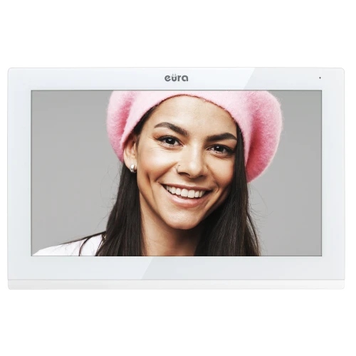 Monitor EURA VDA-09C5 - weiß, Touchscreen, LCD 7'', FHD, Bildspeicher, SD 128GB, Erweiterung auf bis zu 6 Monitore