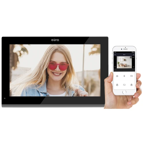 Monitor EURA VDA-10C5 - schwarz, Touchscreen, LCD 10'', AHD, WiFi, Bildspeicher, SD 128GB