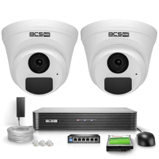 Überwachungsset 2x Kamera BCS-B-EIP12FR3(2.0) Full HD IR 30m Audio PoE 1TB