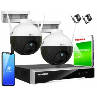 Überwachungsset kabellos Hikvision Ezviz 2 Kameras C8T WiFi FullHD 1TB