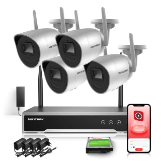 Überwachungsset kabellos Hikvision 4 Kameras WiFi 4Mpx 1TB NK44W0H-1T(WD) / WIFIKIT-B4-4CH