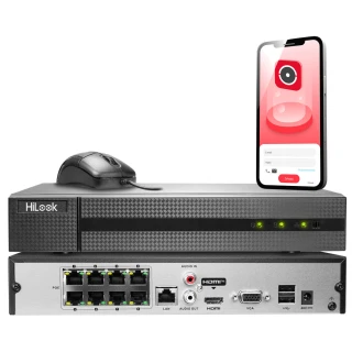 NVR-8CH-4MP/8P IP-Rekorder mit 8 Kanälen und POE HiLook von Hikvision