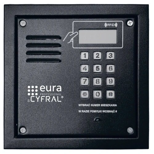 Digitales Bedienfeld CYFRAL PC-2000RE schwarz mit RFiD-Lesegerät und Elektronik