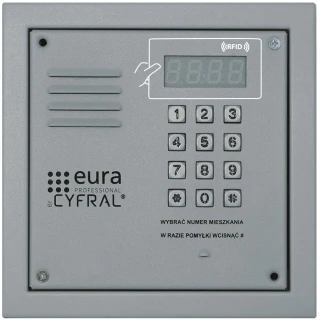 Digitalpanel CYFRAL PC-2000RE Silber mit RFiD-Lesegerät und Elektronik