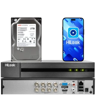 HiLook by Hikvision Hybrid-Recorder DVR-8CH-5MP mit 2TB Festplatte
