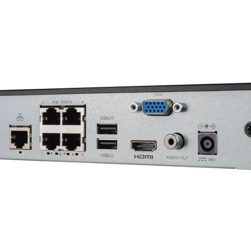Netzwerkrekorder 4-Kanal BCS-B-NVR0401-4P(2.0) bis zu 8MPx eingebauter POE-Switch