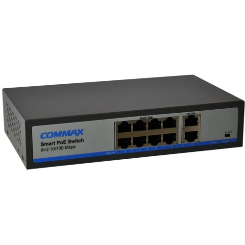 Switch mit 10 Ports CIOT-H8L2 COMMAX IP 8 POE 2 UPLINK
