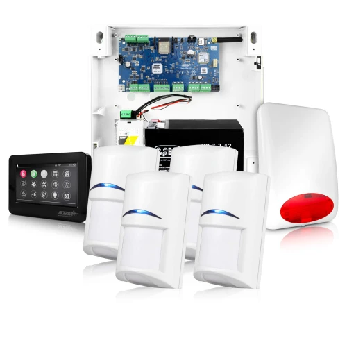 Alarmsystem NeoGSM-IP, Schwarz, 4x Sensor, GSM-Benachrichtigung, Wifi