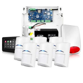 Alarm System Ropam NeoGSM-IP mit 6 Bosch Bewegungsmeldern, TPR-4BS Panel und SPL-5010 Signalgeber