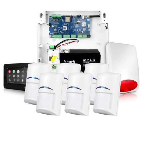 Alarm System Ropam NeoGSM-IP mit 6 Bosch Bewegungsmeldern, TPR-4BS Panel und SPL-5010 Signalgeber