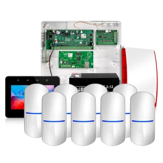 Satel Integra 32 INT-TSG2-B Alarmset mit 8x Slim-Pir Sensor und GSM-Benachrichtigung