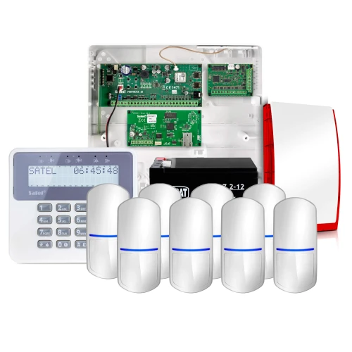 Satel Perfecta 16 Alarmsystem, 8x Bewegungsmelder, LCD, Signalgeber SP-4001 R, Zubehör