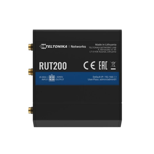 Teltonika RUT200 | Industrieller LTE Router | 4G/LTE Cat.4, 2x LAN 100Mb/s WiFi 2,4GHz, RMS