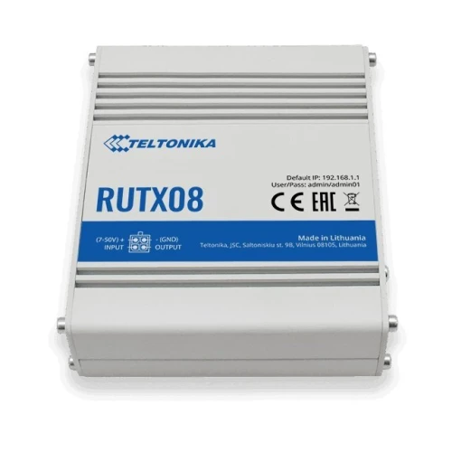 Teltonika RUTX08 | Industrieller Router | 1x WAN, 3x LAN 1000 Mb/s, VPN
