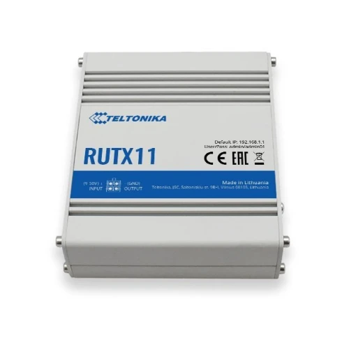 Teltonika RUTX11 (US) | Professioneller industrieller 4G LTE Router | Cat 6, Dual Sim, 1x Gigabit WAN, 3x Gigabit LAN, WiFi 802.11 AC