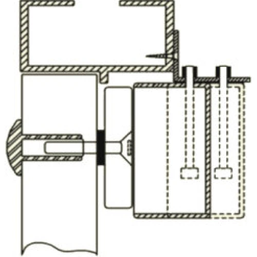 L-Typ Montagehalterung mit Abdeckung für nach außen öffnende Türen Scot BK-800LC2