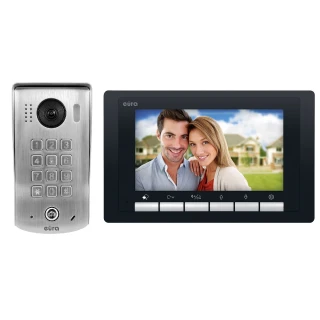 Videotürsprechanlage EURA VDP-60A5/N BLACK 2EASY - Einfamilienhaus, LCD 7'', schwarz, mechanischer Verschlüssler, Aufputz